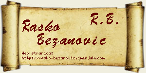 Raško Bežanović vizit kartica